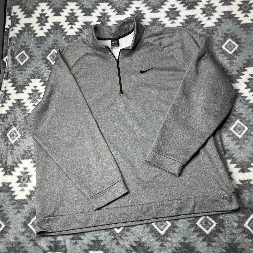 Nike Mens Dri-FIT 1/4 Zip Pullover Gray Fleece Training Top 4XL 836515-091